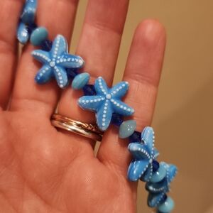 Blue Starfish Beaded Bracelet